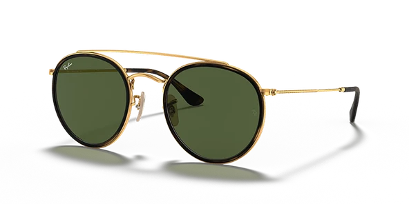 Ray-Ban Round 3647N 001 Gold-Green Güneş Gözlüğü