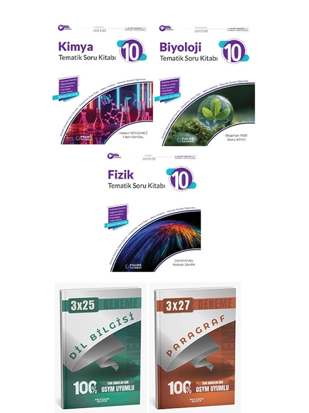 Palme + Anla Kazan 2026 10. Sınıf Tematik Fizik Kimya Biyoloji Soru + Anla Kazan Deneme 5 li Set - 2