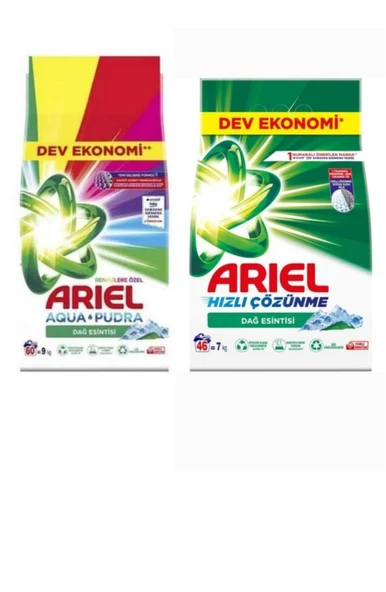 ARİEL RENKLİLERE ÖZEL 9 KG & ARİEL BEYAZLAR 7 KG