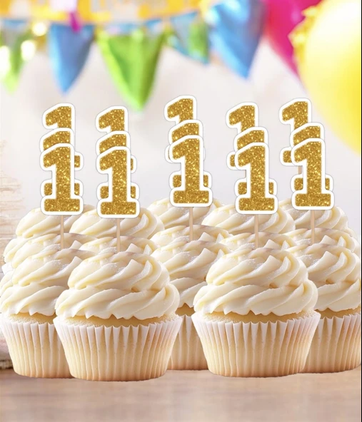 1 Bir Yaş Doğum Günü Süsü Çıkartmaları SİMLİ 15 ADET PARTİ MALZEMELERİ - 7