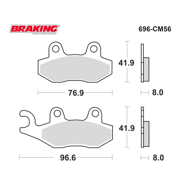 Triumph Bonneville T100 Arka Fren Balatası Braking 696CM56 Sinterli - 2
