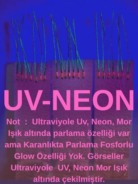 Eagenset Çapari, İstavrit Çaparisi, Ultraviyole Uv Neon Seçenekli 11 No Beyaz 7 İğneli, 3lü Paket - Resim 2
