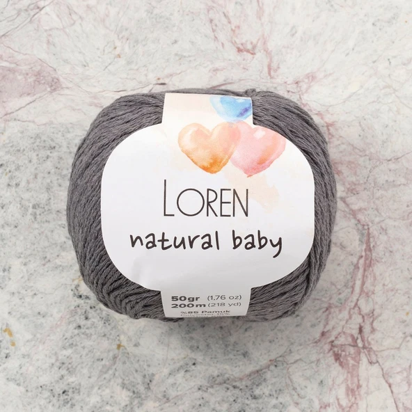 Loren Natural Baby Gri El Örgü İpi - R082 - 33946 ürün görseli 1