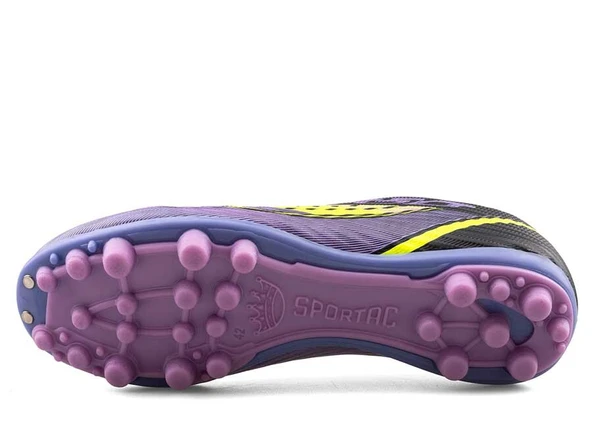Sportaç Çoraplı Unisex Halısaha Ve Çim Zemin Kramponu 103K  Siyah Mor 38 - 4