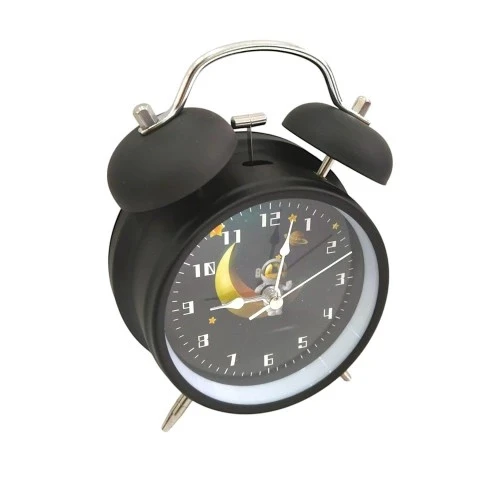 Astronot Tasarımlı Metal Siyah Masa Üstü Alarmlı Çalar Saat - 5