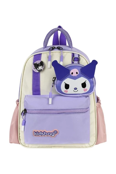 Kız Çocuk Anaokulu Sırt Çantası Kuromi Benzeri Kreş Çantası 33*25 Cm Ortopedik Su İtici Kumaş
