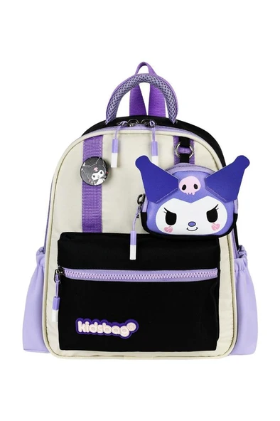 Kız Çocuk Anaokulu Sırt Çantası Kuromi Benzeri Kreş Çantası 33*25 Cm Ortopedik Su İtici Kumaş - 7