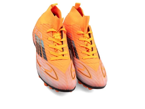 Sportaç Çoraplı Unisex Halısaha Ve Çim Zemin Kramponu 103K  Turuncu Siyah 42 - 2