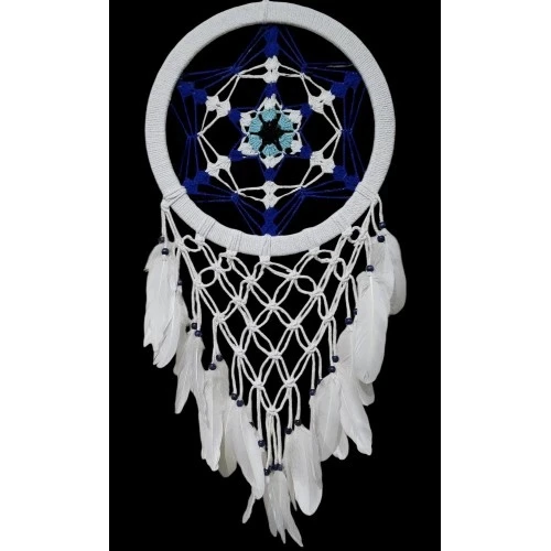 Nazar Boncuğu Renklerinde Yıldız Motifli Büyük Boy Düş Kapanı Duvar Dekoru - 2