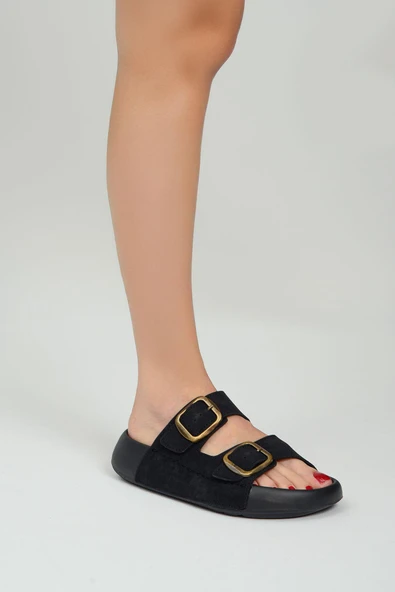 QRAMED Orthopedix Çift Bantlı Tokalı Unisex Spor Terlik QR25100 - 9