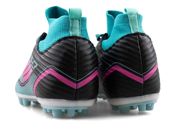 Sportaç Çoraplı Unisex Halısaha Ve Çim Zemin Kramponu 103K  Siyah Su Yeşili 39 - 3