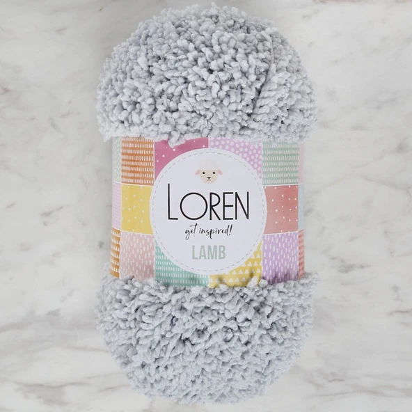 Loren Lamb Açık Gri El Örgü İpi - R044 ürün görseli 1