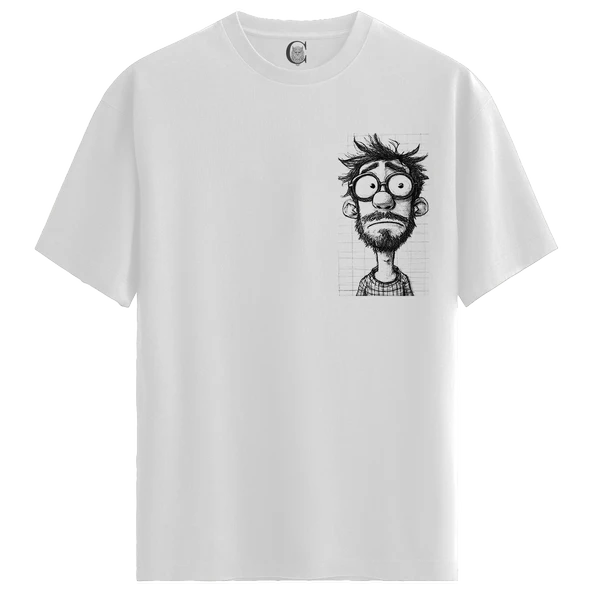 Sketchy Mind - %100 Pamuklu Erkek Beyaz Tişört - Premium Quality ürün görseli