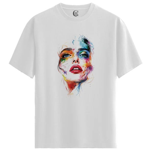 Color Within - %100 Pamuklu Kadın Beyaz Tişört - Premium Quality ürün görseli 1