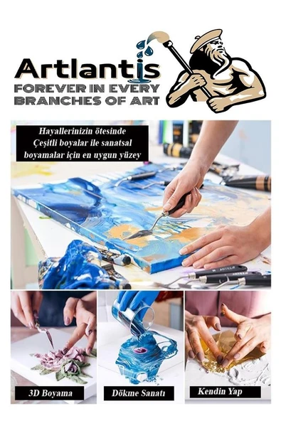 Mini Şövale 20x20 cm Tuval 3 ml Akrilik Boya 12 Renk ve Fırça 2 Adet 20x20 Mini Tuval Masaüstü Küçük Şövale Boyama Seti - 6