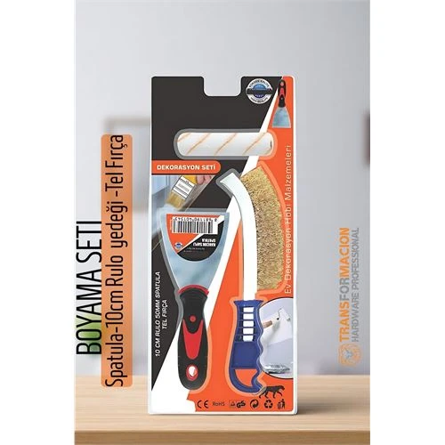 Boyama Seti - Spatula-10 Cm. Rulo  yedeği -Tel Fırça
