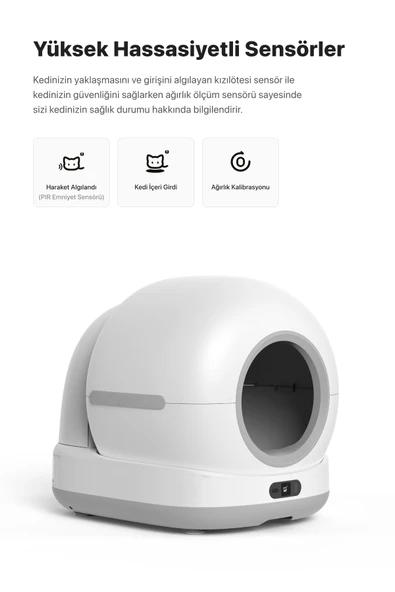 Xenon Smart Akıllı Otomatik Kedi Tuvaleti Kameralı X8623 - 7