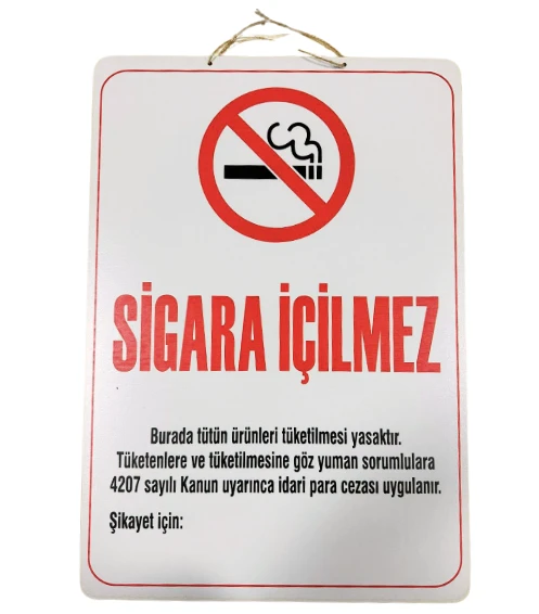 Piramit Ahşap Sigara İçilmez Levhası 40x60cm