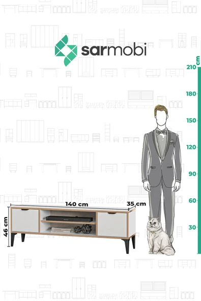 SARMOBİ Arden 2 Kapaklı Tv Ünitesi - 6