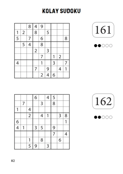 Çok Kolay  Kolay Sudoku Kitabı 320 Sudoku Cevaplarıyla - Resim 4