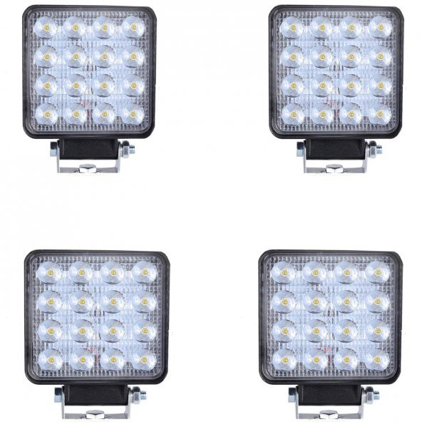 4 ADET 16 LEDLİ ÇALIŞMA LAMBASI 12 VOLT 48 WATT PLASTİK KASA - 2
