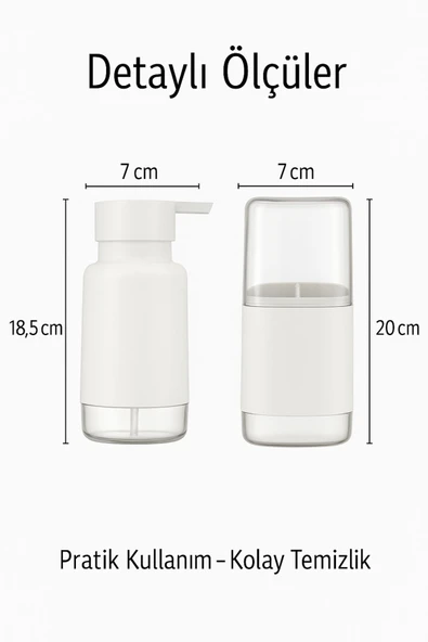 2'li Pratik Sıvı Sabunluk ve Diş Fırçalık Seti Taş Gri - 4