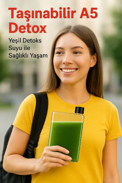 Flexibottle A5 – Soğuk Kahve, Su, Meyve Suyu, Smoothie Taşıma Için Çok Amaçlı Şeffaf Defter Matara - 2