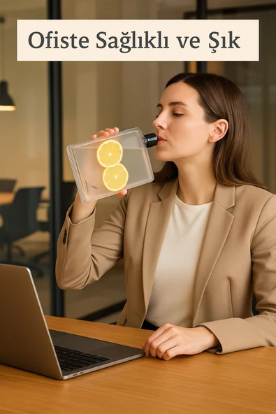 Flexibottle A5 – Soğuk Kahve, Su, Meyve Suyu, Smoothie Taşıma Için Çok Amaçlı Şeffaf Defter Matara - 4