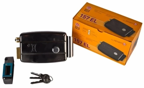 KALE ELEKTRİKLİ TRAJLI KİLİT SİYAH NİKEL 157EL - 2