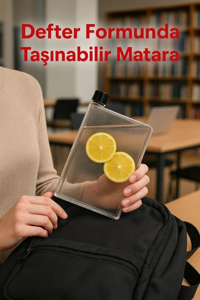 Flexibottle A5 – Soğuk Kahve, Su, Meyve Suyu, Smoothie Taşıma Için Çok Amaçlı Şeffaf Defter Matara - 7