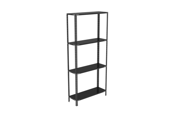 4 Katlı Renkli Çelik Raf, Depo Arşiv Kiler Rafı  Turuncu 31x75 cm 150 cm 0.70 mm - 4