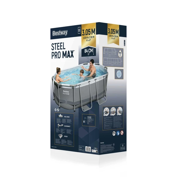 Bestway® Steel Pro MAX™ Prefabrik Yer Üstü Havuz Seti 3,05 m x 2,00 m x 84 cm - 4