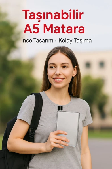 Flexibottle A5 – Soğuk Kahve, Su, Meyve Suyu, Smoothie Taşıma Için Çok Amaçlı Şeffaf Defter Matara - 3