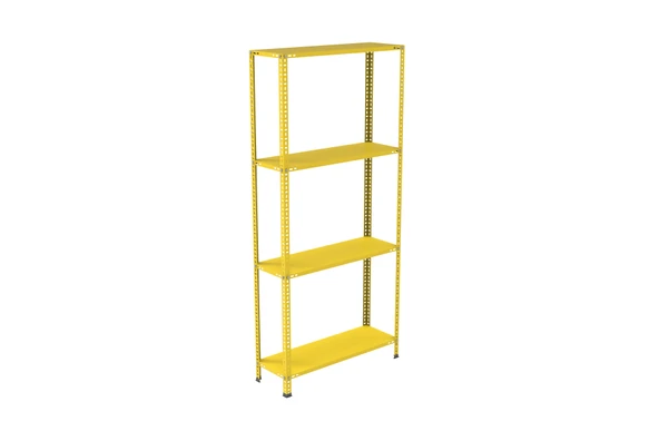 4 Katlı Renkli Çelik Raf, Depo Arşiv Kiler Rafı  Turuncu 31x75 cm 150 cm 0.70 mm - 6