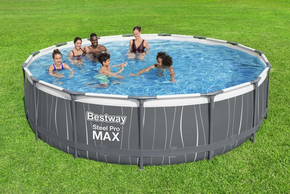 Bestway® 561GD Steel Pro MAX™ LED Işıklandırmalı Prefabrik Yer Üstü Çember Havuz Seti  4,57 m x 1,07 m - 2