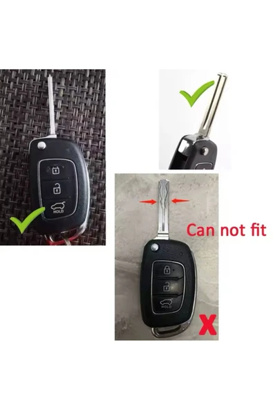 YıldızTuning Hyundai I30 Sustalı Anahtar Kılıfı Siyah-Silver - 3