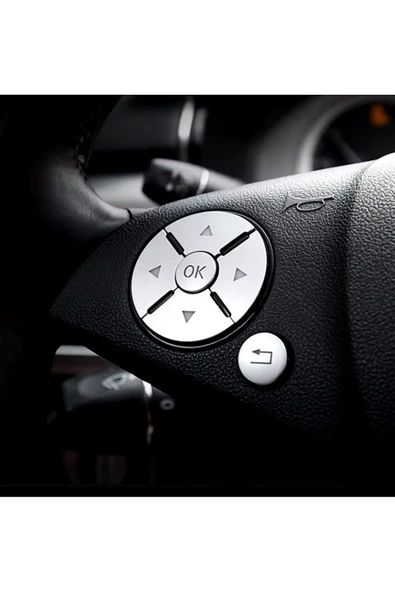 YıldızTuning Mercedes E Serisi Direksiyon Tuş Kaplaması Gümüş W212 2010-2012 - 4