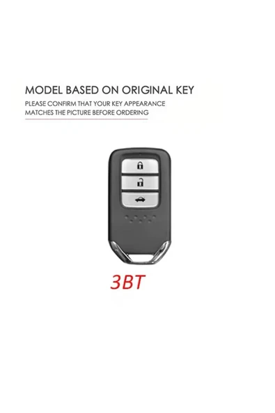 YıldızTuning Honda Civic FC5 FK7 HRV CRV City Keyless Siyah-Silver Anahtar Kılıfı - 2