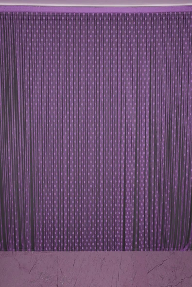KÜÇÜK PUANLI MODEL MOR RENK HAZIR İP PERDE 300*270 cm - 2