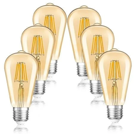 6 Adet 4 Watt Amber Işık Kaliteli Rustik Ampul, 300 Lümen, 4 Watt 25000K Amber Işık Led Rustik Ampul - 5