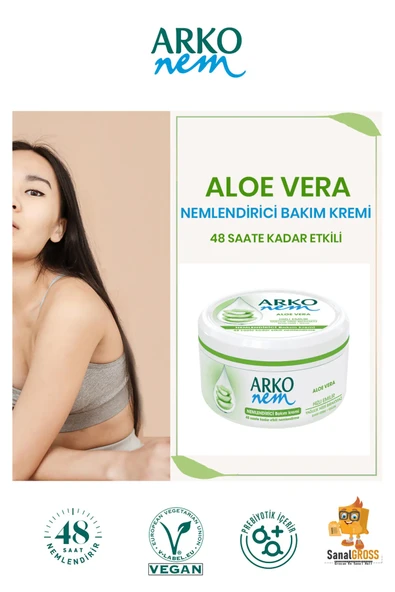 Arko Nem, Aloe Vera, Değerli Yağlar, Nemlendirici El ve Vücut Bakım Kremi - 300 ml x 2 Adet - 4