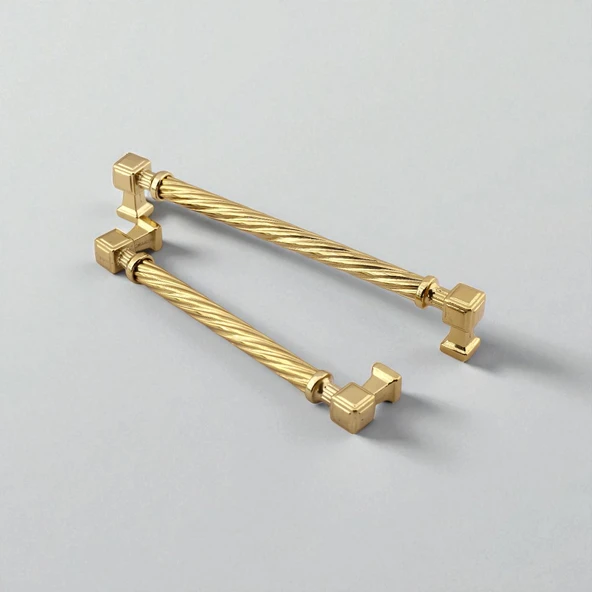 Burma Gold Altın Metal Kulp 128 mm Mobilya Çekmece Mutfak Dolabı Dolap Modern Kapak Kulbu Kulpları - Resim 6