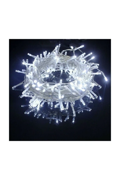 Yılbaşı Ağacı Beyaz Led Işık Fonksiyonlu 10m 100 Ampül - 2