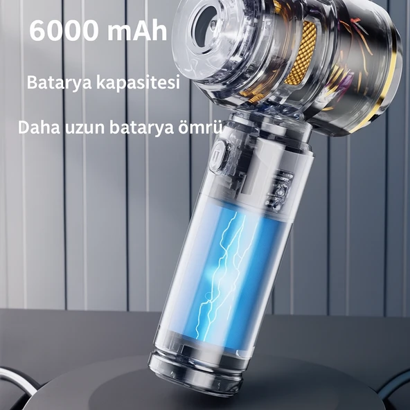 15000PA 3 Kademeli Şarjlı Güçlü Vakumlu Oto Süpürgesi Elektrik Süpürgesi - 4