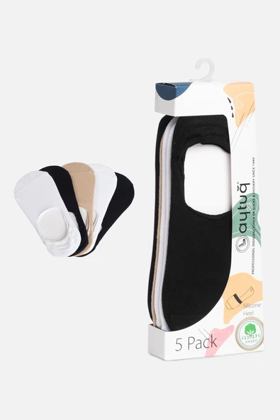 Aytuğ Kadın Penye Babet Çorap 5 Çift Özel Kutulu 3 Renk 31301