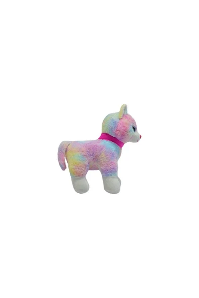 Sevimli Sesli Kedi Miyavlayan Tokalı Kedi Peluş Oyuncak Uyku Arkadaşı 30 cm - 2
