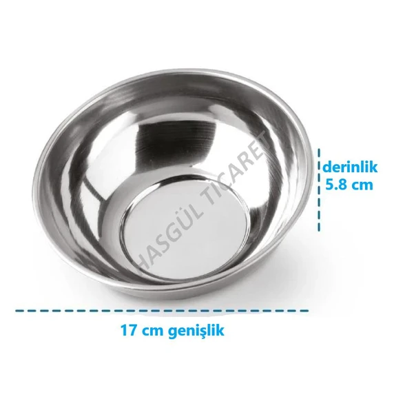 Hsgl Kase Tas Çorba Yoğurt vb Çelilk 430 Tas Genişlik 17 cm  Tas no:4 - 4