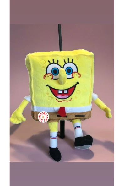 Sünger Bob Peluş Oyuncak Burunlu Hediyelik Uyku Arkadaşı 30 cm - 3