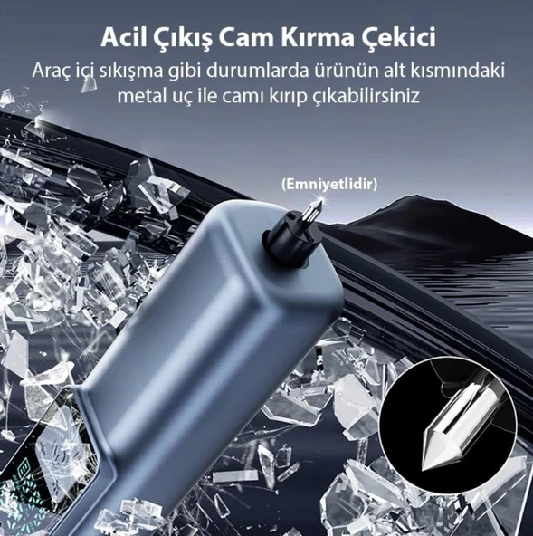 Ally ST-5530 Dijital Şarjlı Araç Lastik Hava Şişirme Pompası Power bank Penere kırıcı - Resim 8