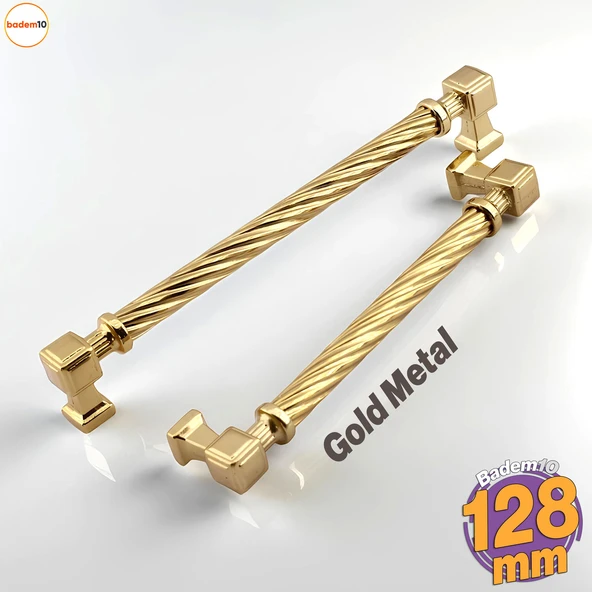 Burma Gold Altın Metal Kulp 128 mm Mobilya Çekmece Mutfak Dolabı Dolap Modern Kapak Kulbu Kulpları ürün görseli